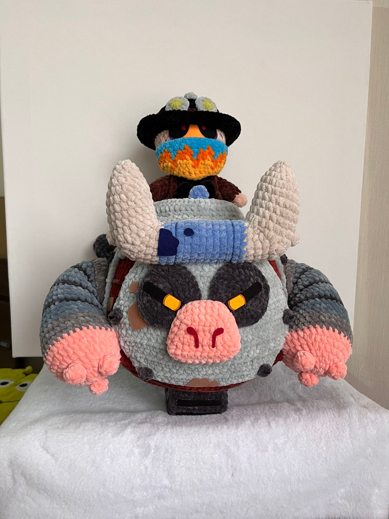 Handmade country bull rider amigurumi plushie