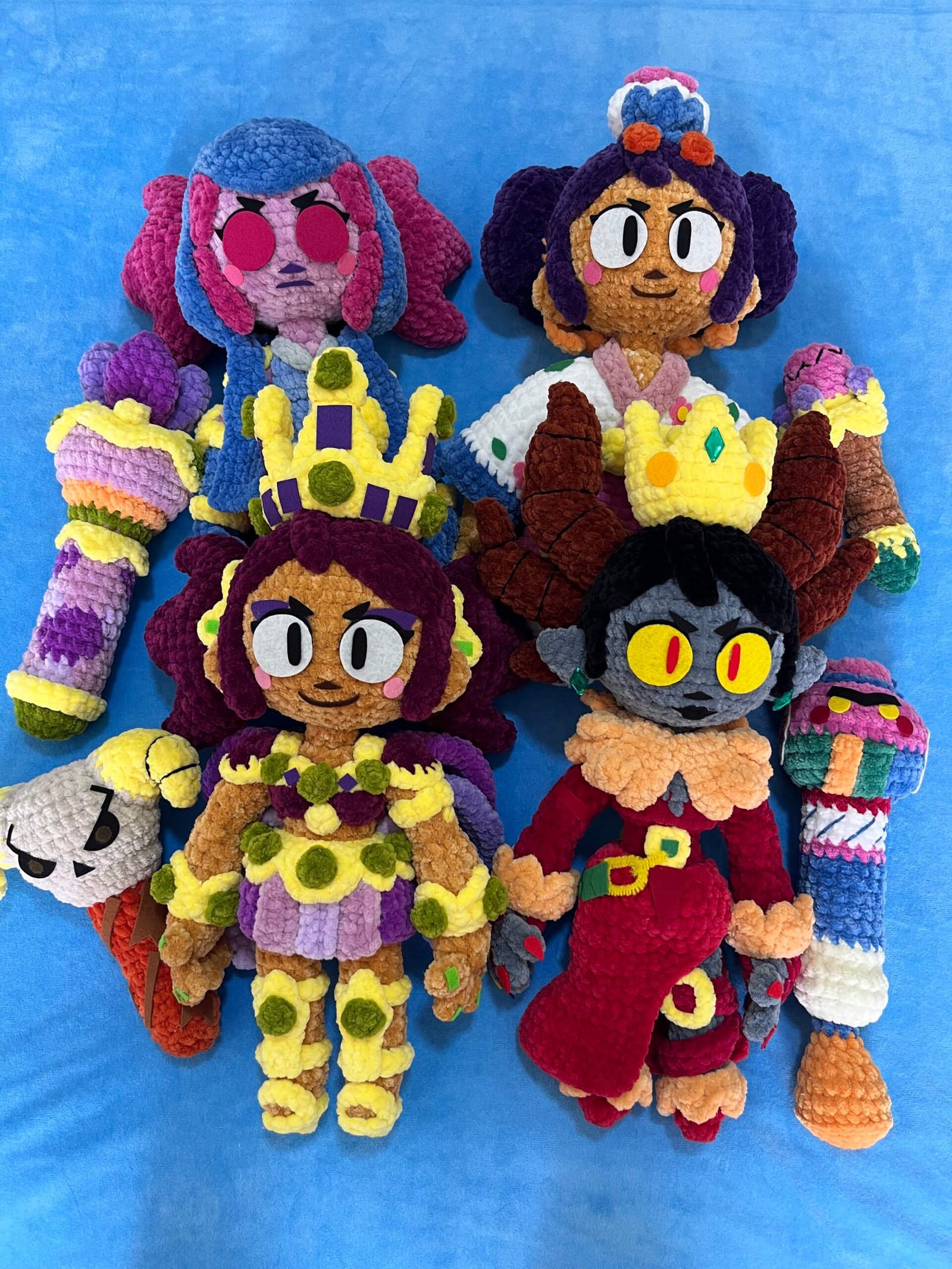 Handmade girls band amigurumi collection