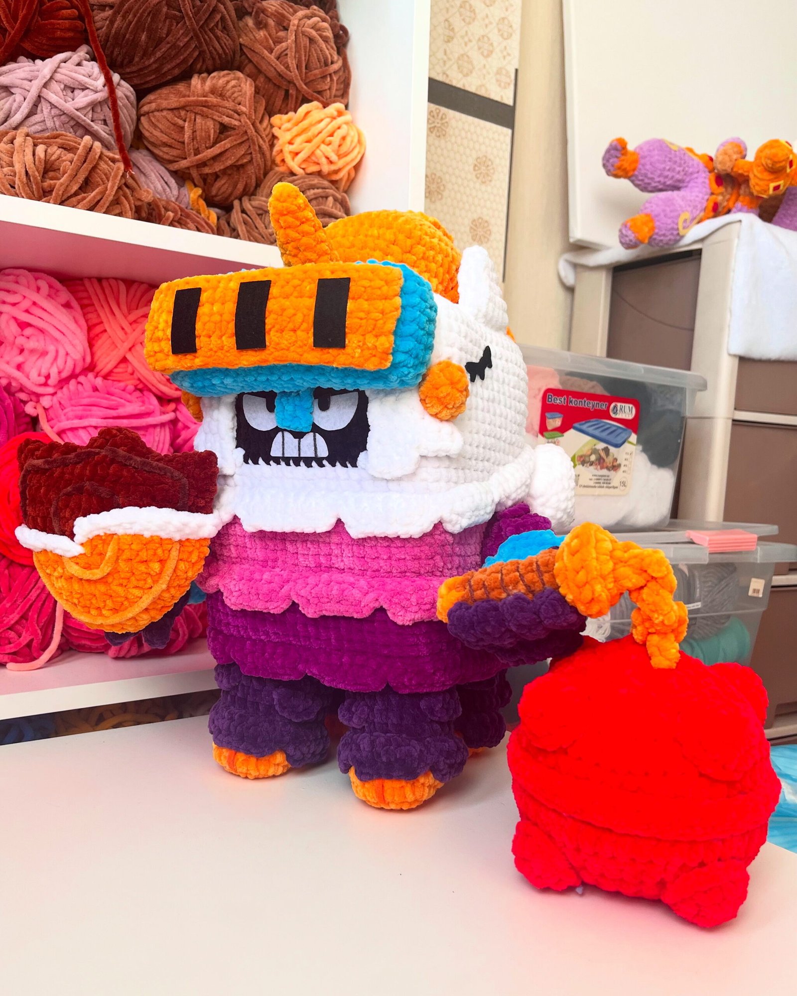 Handmade knight pinata amigurumi plushie